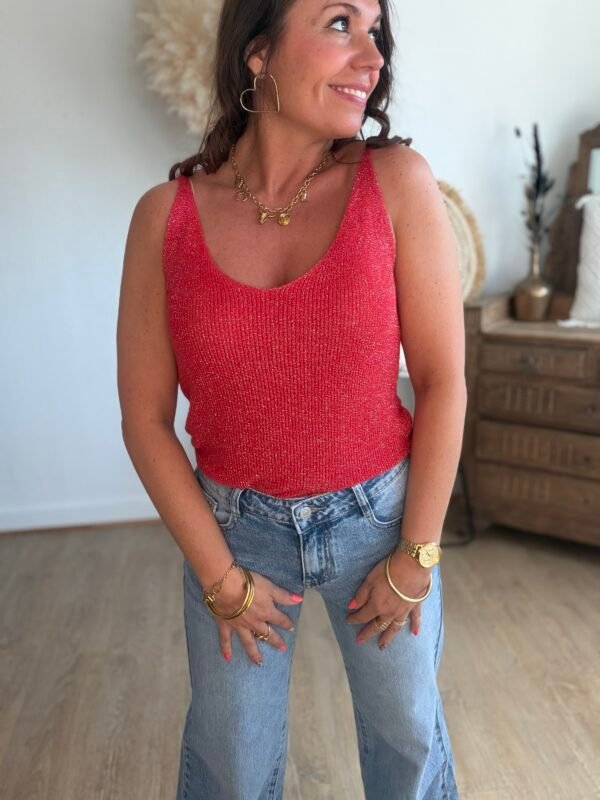 img_7132-3 Top pailletté rouge - Modèle Aude