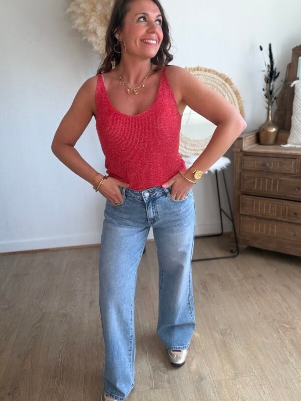 img_7134-4 Top pailletté rouge - Modèle Aude