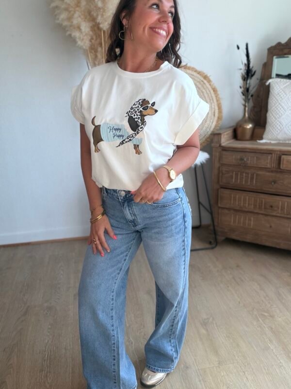 T shirt blanc Puppy - Modèle Abby