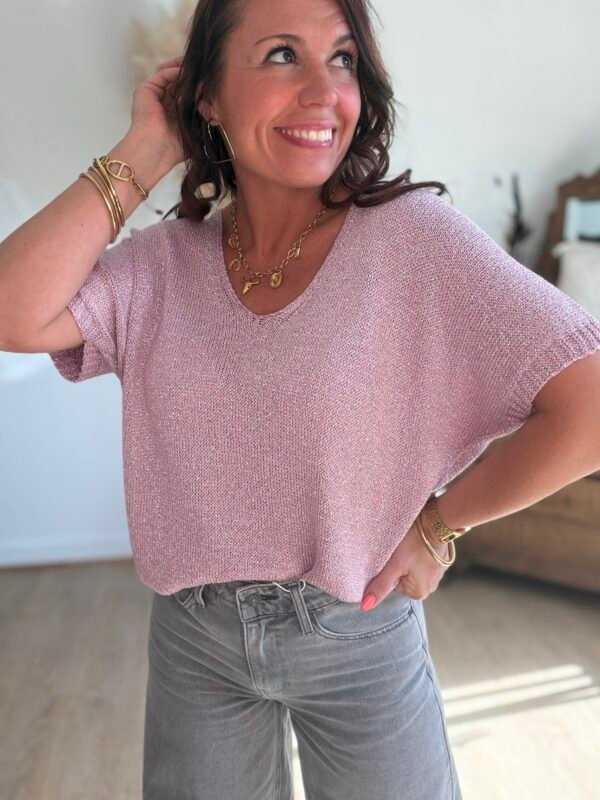 Blouse pailletté rose - Modèle Marianne