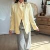 Veste Blazer asymétrique jaune - Modèle Elisa