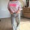 Sweat léopard rose iconic - Modèle Paola