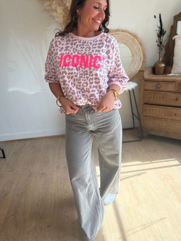 Sweat léopard rose iconic - Modèle Paola