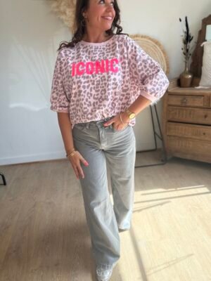 Sweat léopard rose iconic - Modèle Paola