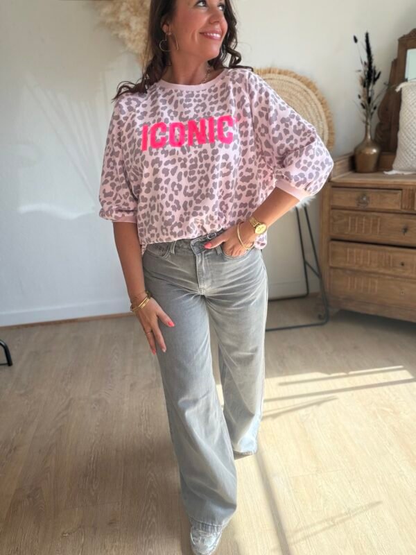 Sweat léopard rose iconic - Modèle Paola