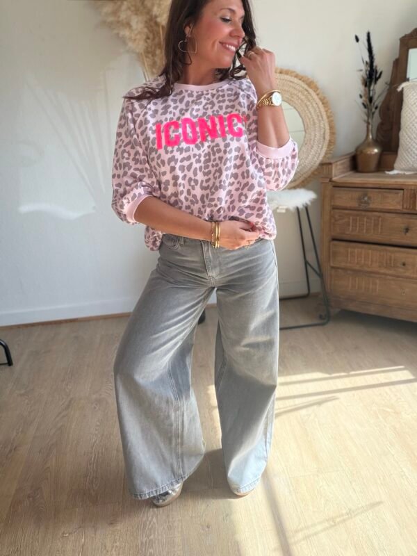 Sweat léopard rose iconic - Modèle Paola
