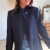 Veste Blazer asymétrique bleu marine  - Modèle Elisa
