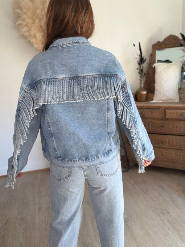 Veste en jean à franges - Modèle Ada