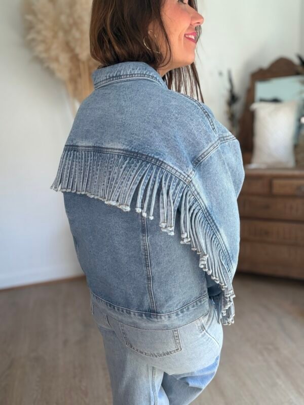 Veste en jean à franges - Modèle Ada