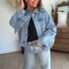 Veste en jean à franges - Modèle Ada