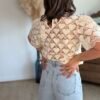 Blouse en dentelle beige - Modèle Léa