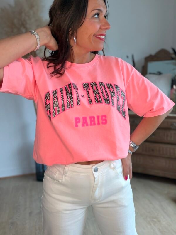 T shirt corail saint Tropez - Modèle Carina