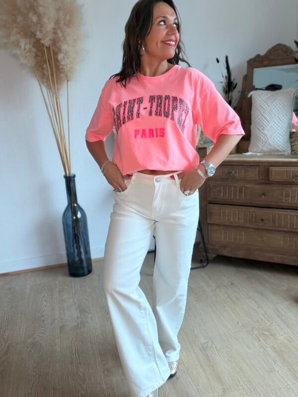 T shirt corail saint Tropez - Modèle Carina