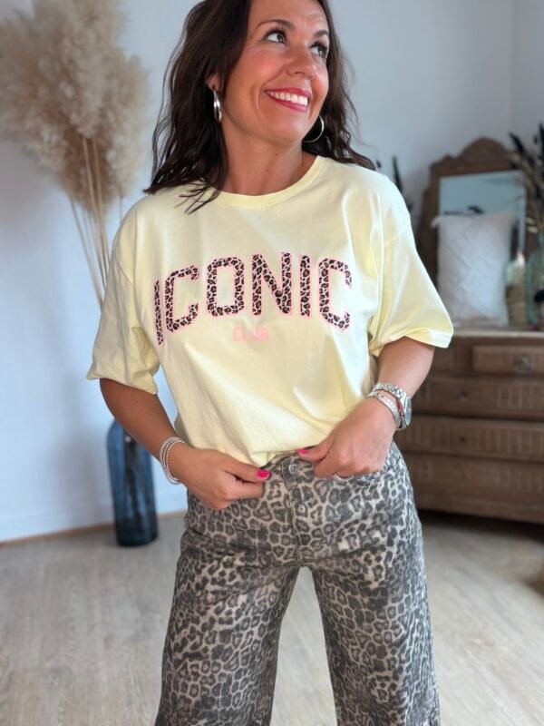 T shirt jaune Iconic léopard - Modèle Sophia