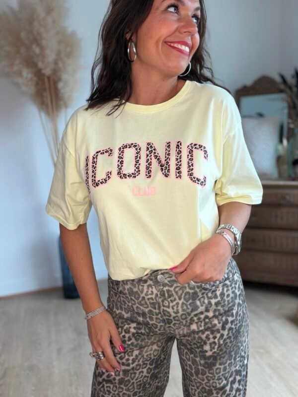 T shirt jaune Iconic léopard - Modèle Sophia