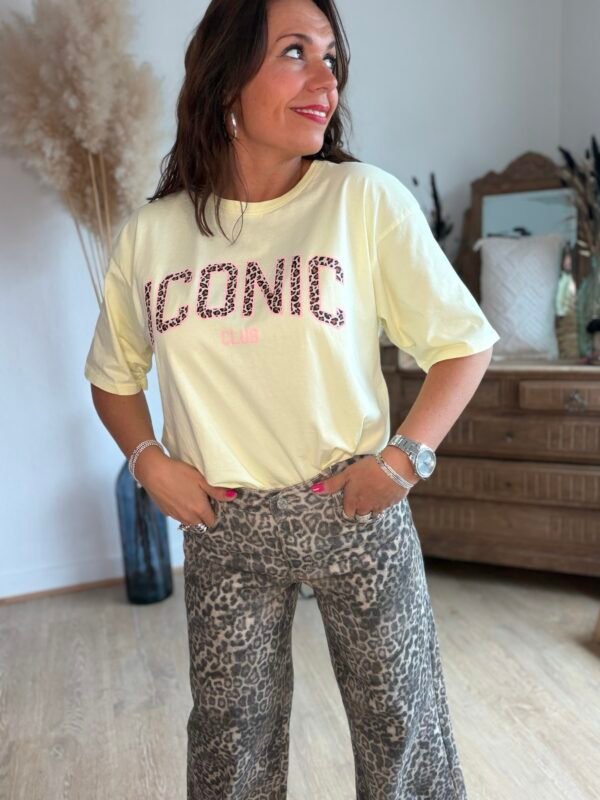 T shirt jaune Iconic léopard - Modèle Sophia