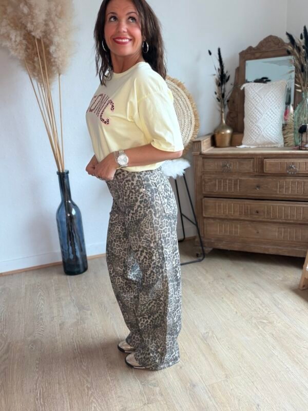 Jean léopard foncé Wide Leg - Modèle Murielle