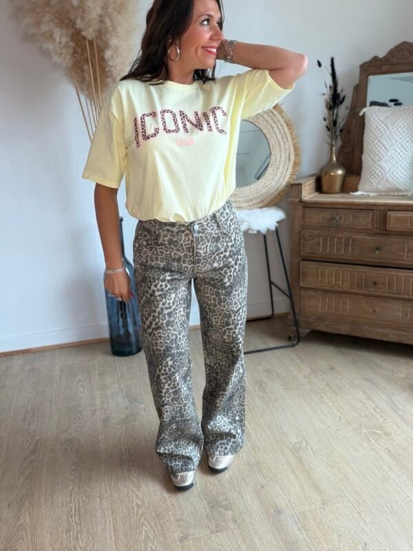 Jean léopard foncé Wide Leg - Modèle Murielle