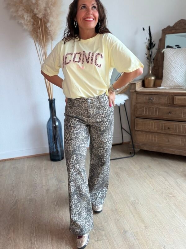 Jean léopard foncé Wide Leg - Modèle Murielle