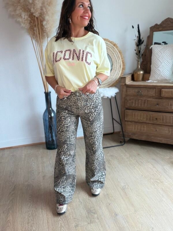 Jean léopard foncé Wide Leg - Modèle Murielle