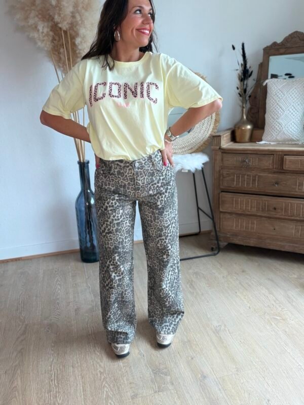 Jean léopard foncé Wide Leg - Modèle Murielle