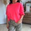 T shirt fluide ultra doux rose néon  - Modèle Gina