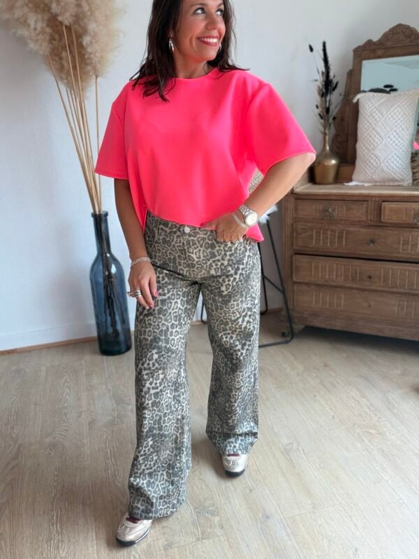 Jean léopard foncé Wide Leg - Modèle Murielle