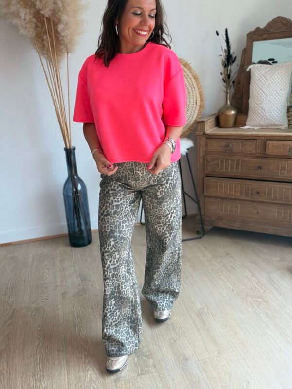 Jean léopard foncé Wide Leg - Modèle Murielle