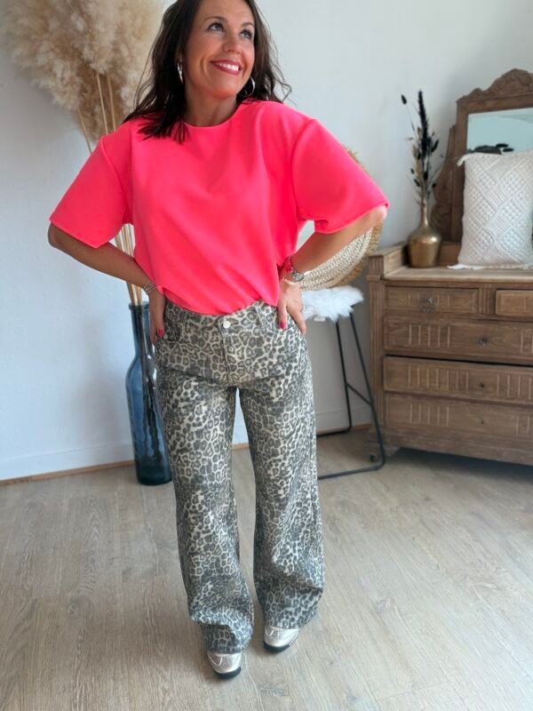 Jean léopard foncé Wide Leg - Modèle Murielle