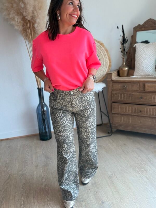 Jean léopard foncé Wide Leg - Modèle Murielle