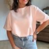 T shirt fluide ultra doux rose pastel - Modèle Gina