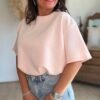 T shirt fluide ultra doux rose pastel - Modèle Gina