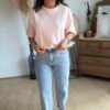 T shirt fluide ultra doux rose pastel - Modèle Gina
