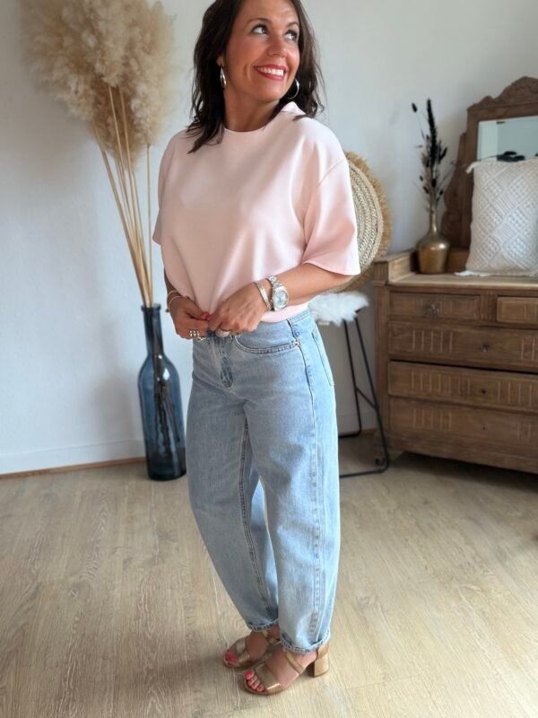 T shirt fluide ultra doux rose pastel - Modèle Gina