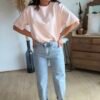 T shirt fluide ultra doux rose pastel - Modèle Gina