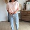 T shirt fluide ultra doux rose pastel - Modèle Gina