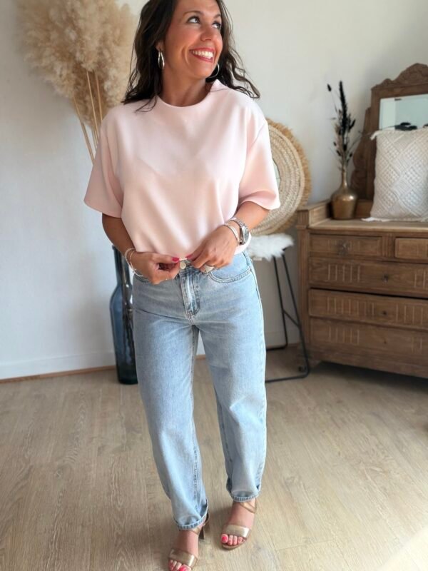 T shirt fluide ultra doux rose pastel - Modèle Gina
