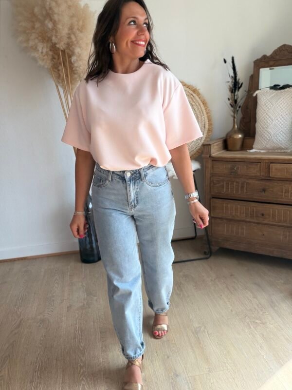 T shirt fluide ultra doux rose pastel - Modèle Gina