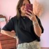 T shirt fluide ultra doux noir - Modèle Gina