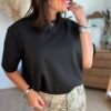 T shirt fluide ultra doux noir - Modèle Gina