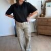 Jean léopard clair Wide Leg - Modèle Murielle