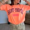 T shirt orange saint Tropez - Modèle Carina