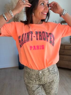 T shirt orange saint Tropez - Modèle Carina