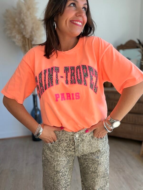 T shirt orange saint Tropez - Modèle Carina
