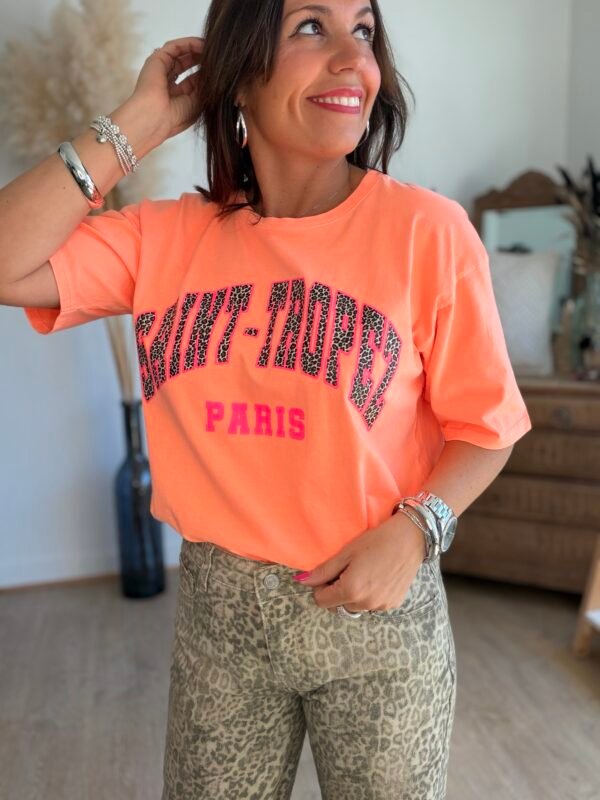 T shirt orange saint Tropez - Modèle Carina