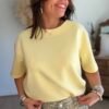 T shirt fluide ultra doux jaune pastel - Modèle Gina