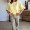 T shirt fluide ultra doux jaune pastel - Modèle Gina