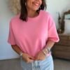 T shirt fluide ultra doux rose bonbon - Modèle Gina
