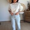 T shirt gris clair - Modèle Naomy