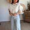 T shirt gris clair - Modèle Naomy